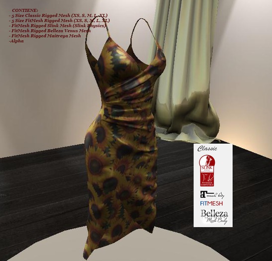 Dress sexy textured sunflowers