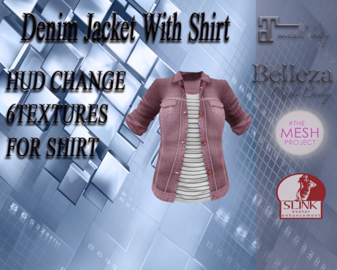 Denim Jacket With Shirt [Pink