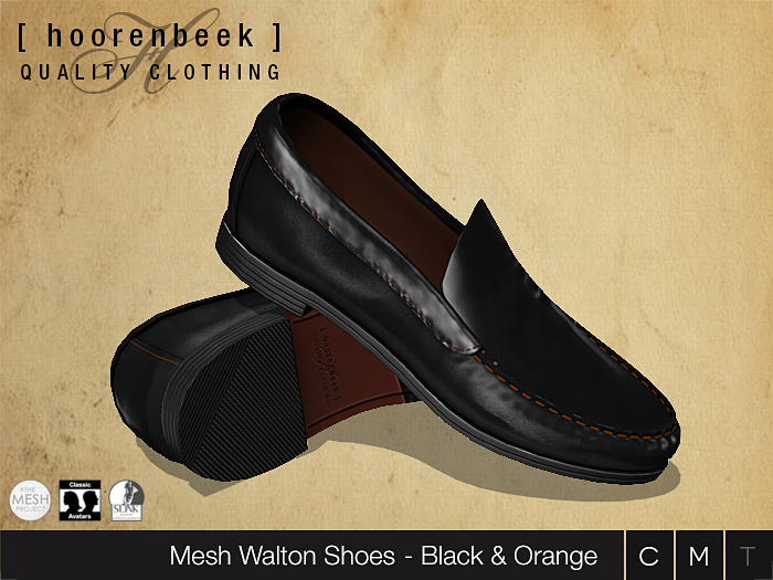 Loafers - Walton - Black & Orange