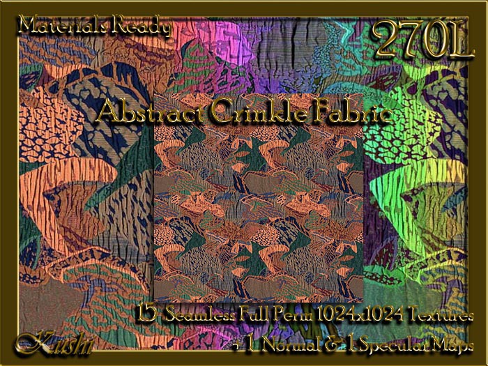 Abstract Crinkle Fabric Seamless Textures Materials Ready Full Perms 1024x1024