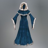Blue Winter Queen Mesh Coat with Blonde Hair