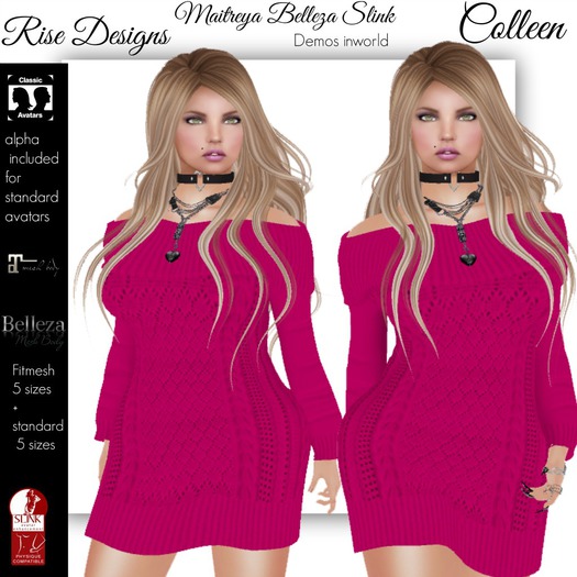 Colleen Sweater RASPBERRY Maitreya/Belleza/Slink/Standard