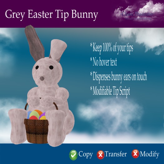 Grey Easter tip bunny (Boxed)