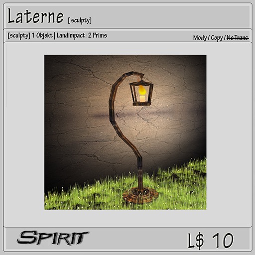 !! * Spirit** !! Laterne  [sculpty] (mody & copy) [boxed]