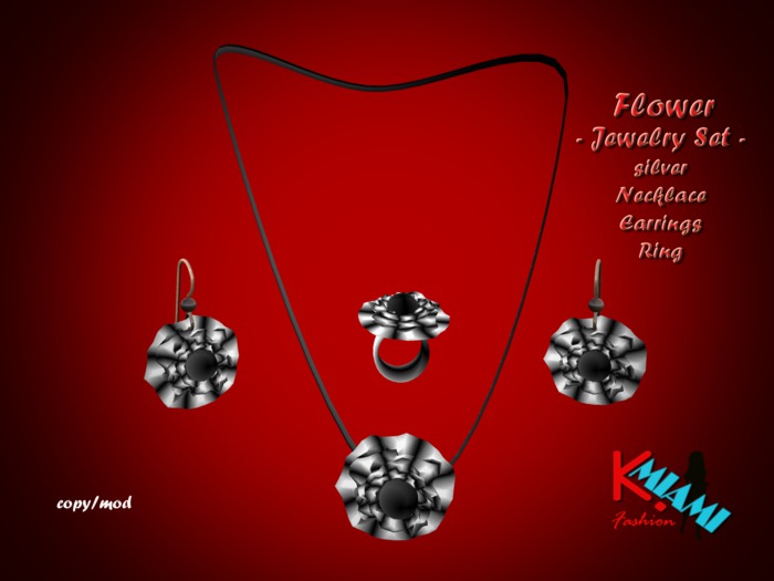 KMF Jewelry Flower Set silver