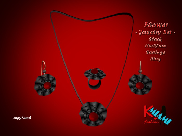 KMF Jewelry Flower Set black