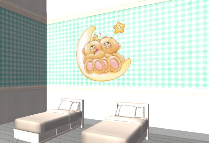 wall sticker - bears couple on the moon