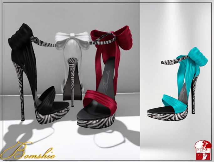<*>B<*>Yeva Bondi Blue Satin Tied Slink High Heels