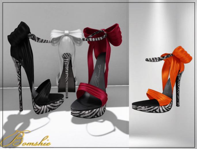 <*>B<*>Yeva Tangerine Satin Tied Slink High Heels