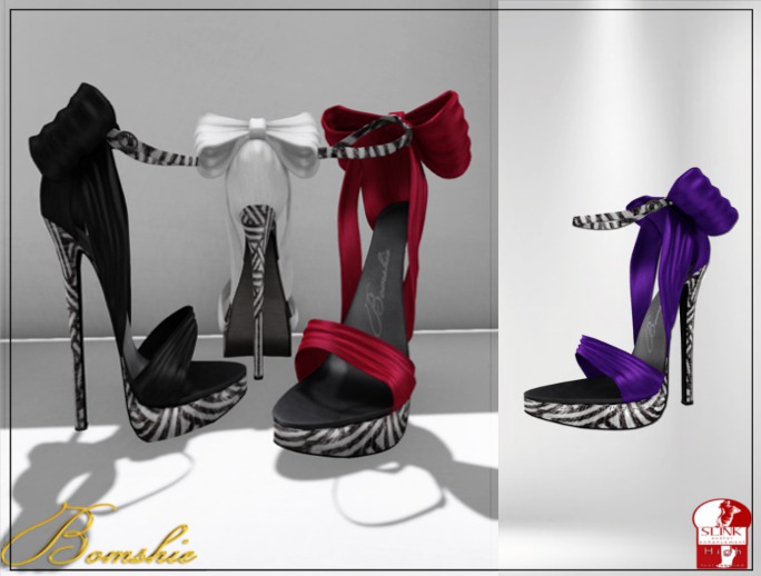 <*>B<*>Yeva Orchid Satin Tied Slink High Heels