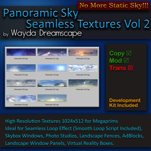 WD Panoramic sky seamless textures Vol2 PE