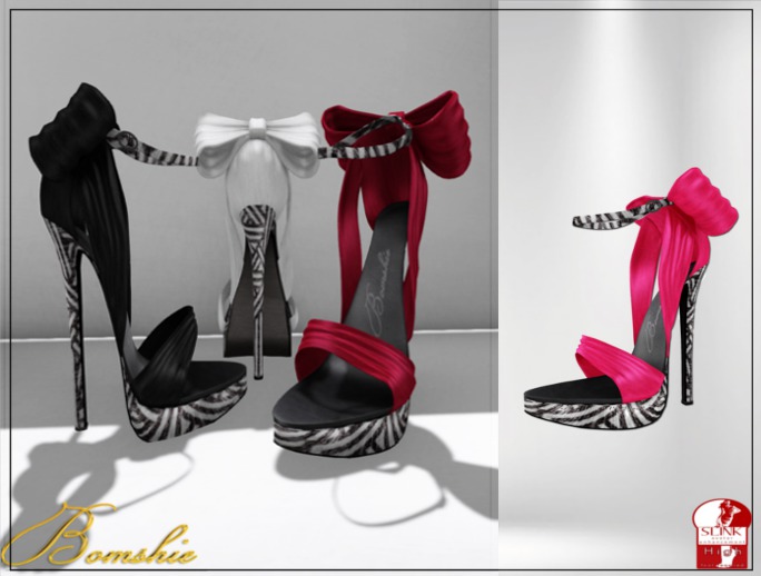 <*>B<*>Yeva Hot Pink Satin Tied Slink High Heels