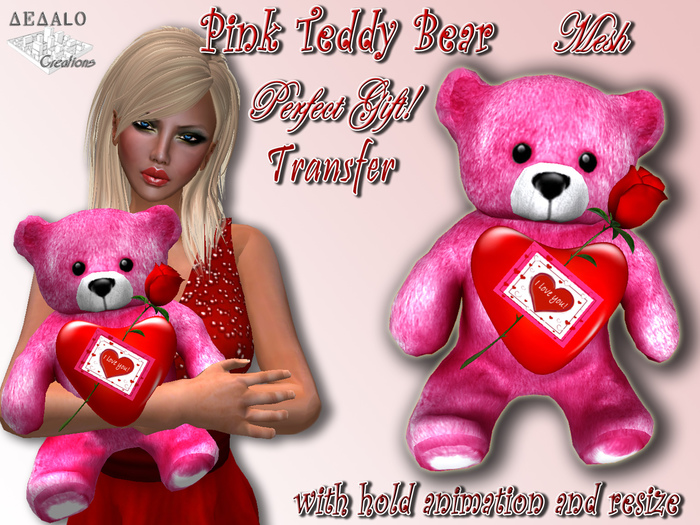 Romantic Gift - Pink Teddy Bear  * Valentine's Day BEST SELLER Promo Price * - Dedalo Creations - 