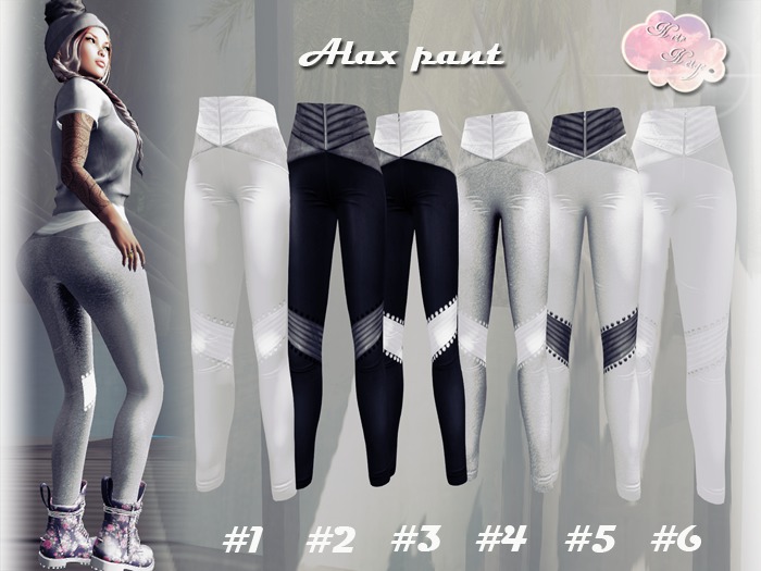 > Noir Neige < Alax Pant - Grey & White #4 