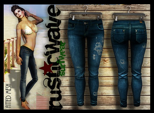 // RusticWave // Female Skinny Jeans Demin Blue