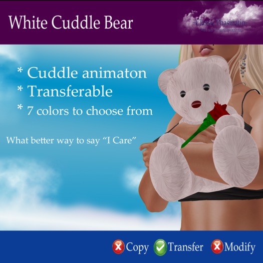White Cuddle Bear (Boxed)
