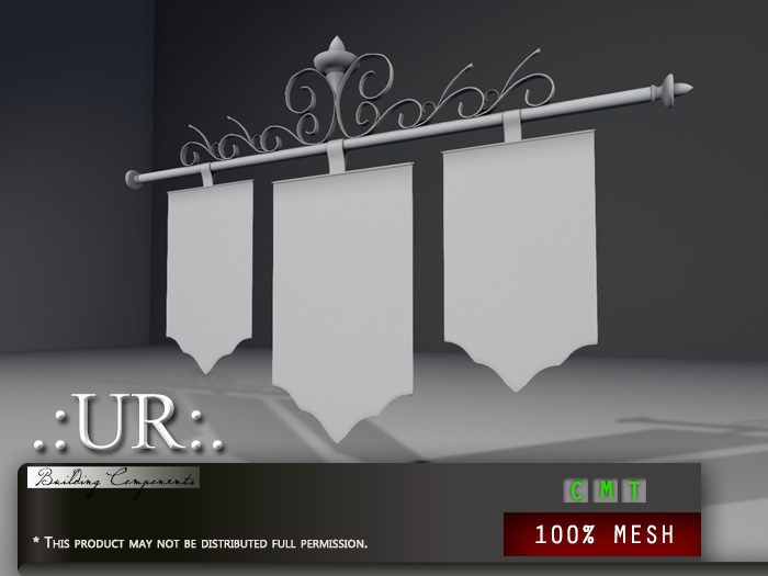 Second Life Marketplace - .:UR:. Triple Medieval Banner (full perm mesh)