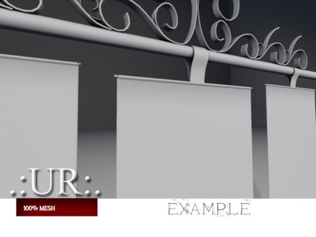 Second Life Marketplace - .:UR:. Triple Medieval Banner (full perm mesh)