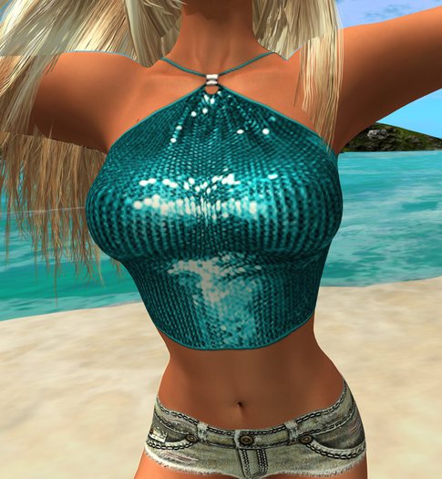 ‡(Jayne's Back Rack) Sparkles Top Blue & Shorts