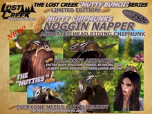 Lost Creek Nutty Chipmunk "Noggin Napper" *WEARABLE ANIMATED CHIPMUNK*