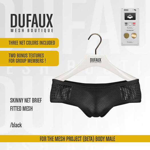 DUFAUX - TMP skinny net briefs - black