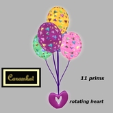 Valentine balloon bunch - puffy hearts