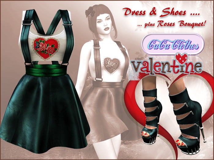 CuCu! Valentine Dress "heaRt"+ Shoes + Roses! 