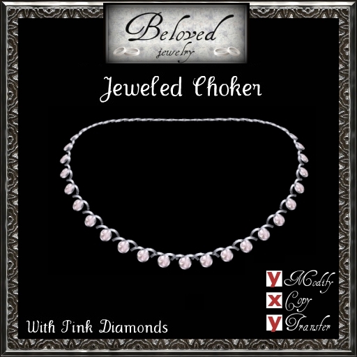 Beloved Jewelry : Jeweled Choker (Pink Diamond) Necklace