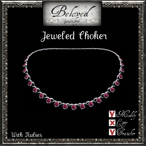 Beloved Jewelry : Jeweled Choker (Ruby) Necklace
