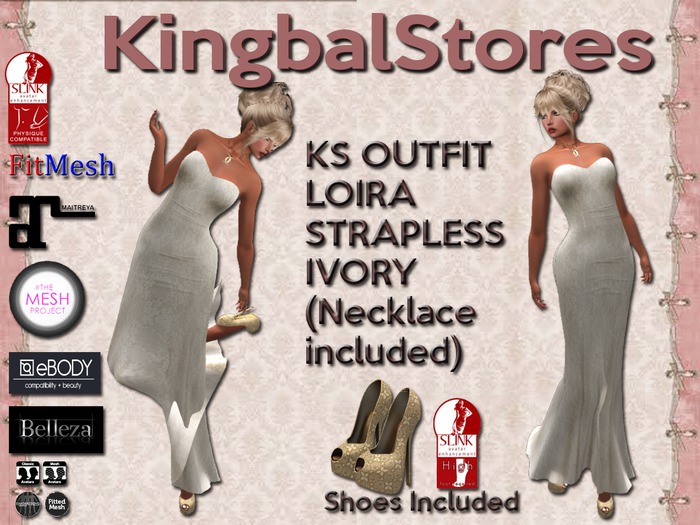 KS OUTFIT LOIRA STRAPLESS GOWN IVORY