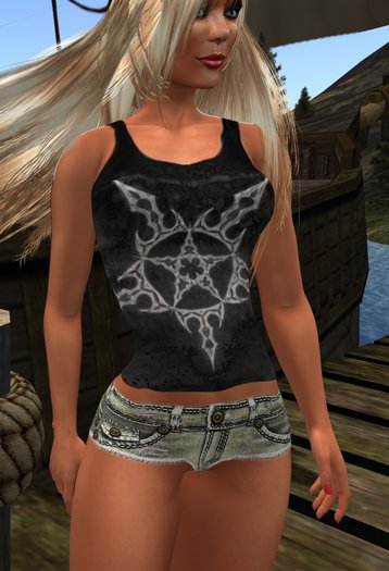 ‡(Jayne's Back Rack) Gothic Shirt & Dark Shorts