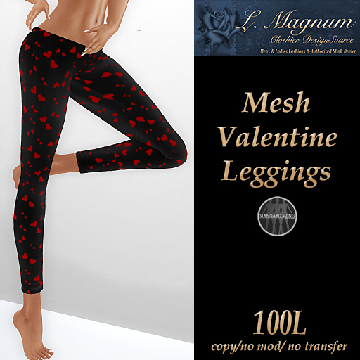 LMagnum Mesh Valentine Leggings  - Tiny Hearts