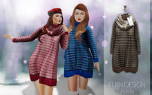Adela Knit Dress Striped Brown