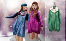 [FLRN] Adela Knit Dress Diamond Mint