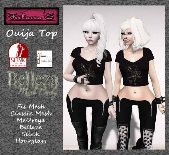 ::Fulana'S:: Ouija Top - Gold Magic Circle