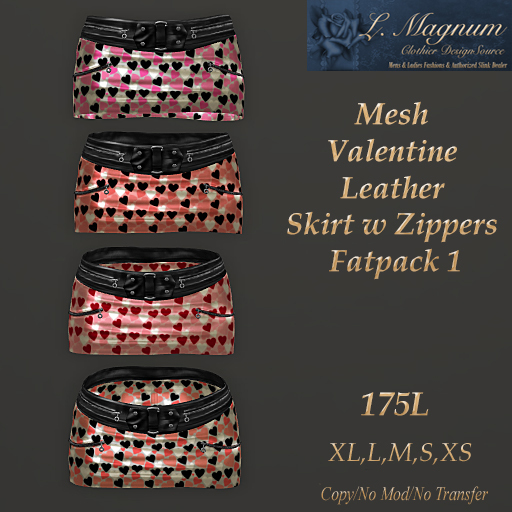 LMagnums Mesh Valentine Leather Skirt w Zippers - Fatpack 1