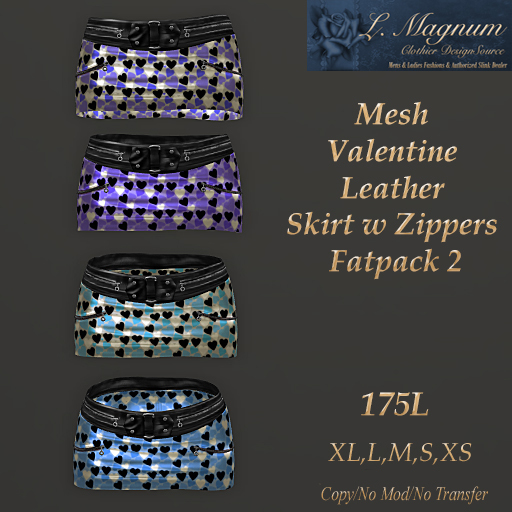 LMagnums Mesh Valentine Leather Skirt w Zippers - Fatpack 2