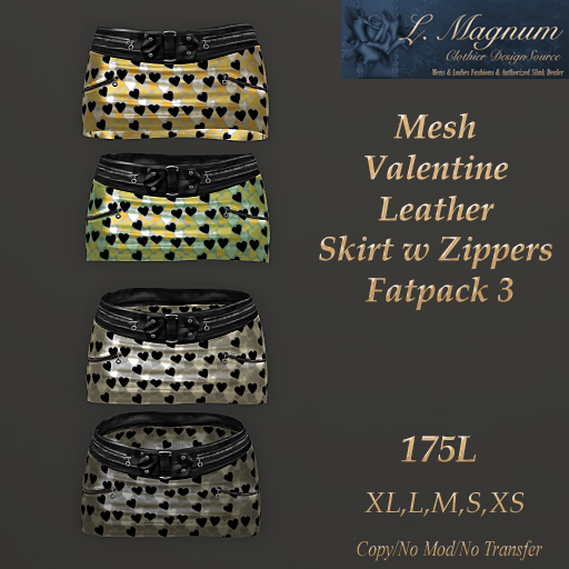 LMagnums Mesh Valentine Leather Skirt w Zippers - Fatpack 3