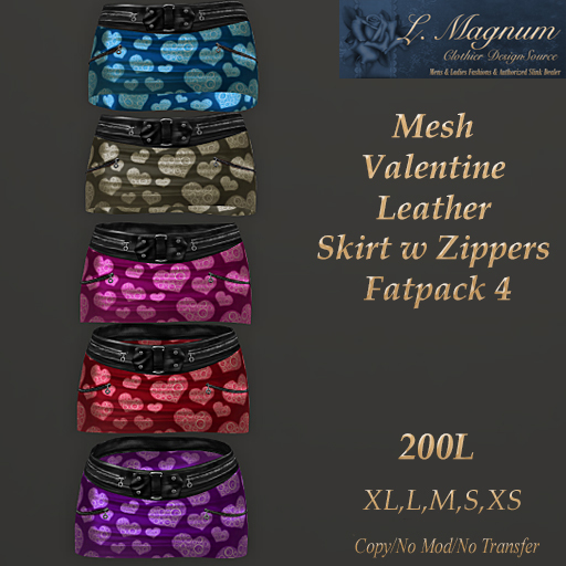 LMagnums Mesh Valentine Leather Skirt w Zippers - Fatpack 4