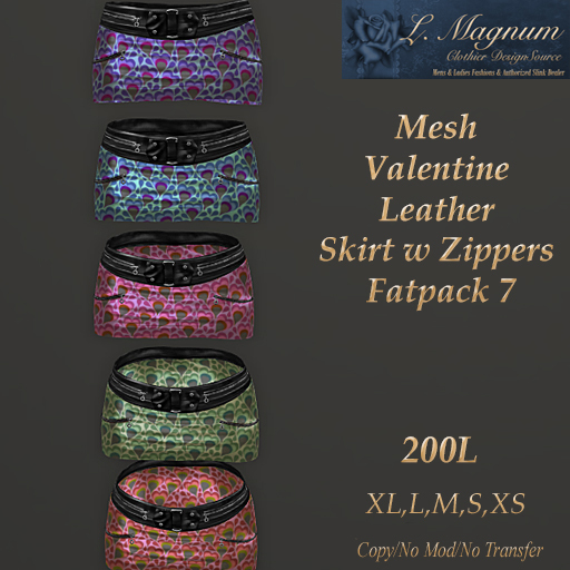LMagnums Mesh Valentine Leather Skirt w Zippers - Fatpack 9