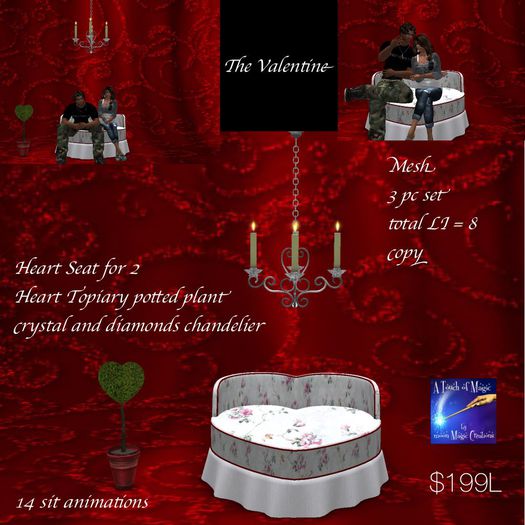 The Valentine Heart Chair set(crate)