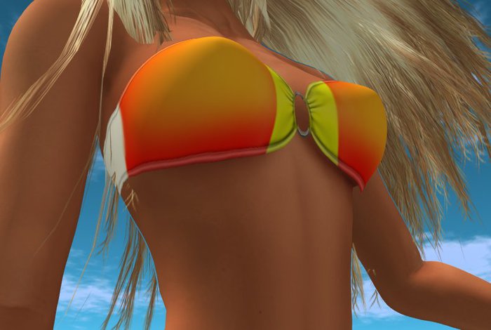 ‡(Jayne's Back Rack) Orange & Lime Bikini