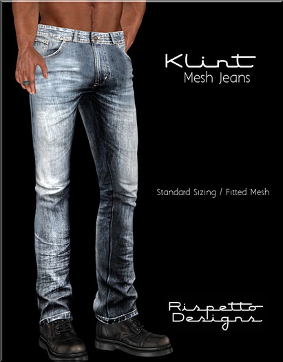 Rispetto Designs - Klint MESH Jeans -  Washed Bleach Blue