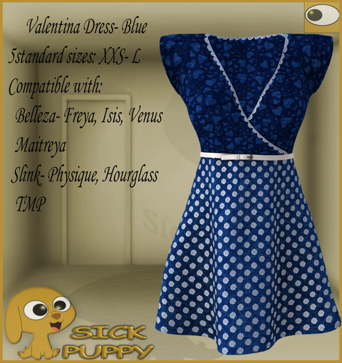 Sick Puppy- Valentina Dress- Blue