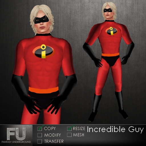 Incredible Guy Super Hero Costume with Mask