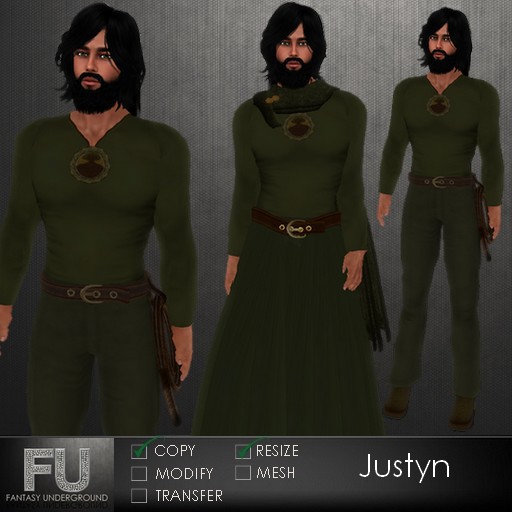 Justyn Mens Medieval Forest Ranger Whip Master Outfit