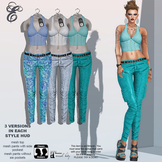 Entice - Lambada Top & Pants - Blue
