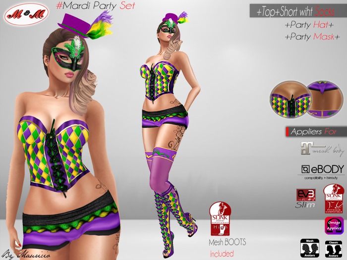 M&M+Mardi Party Set+ Appliers mesh body