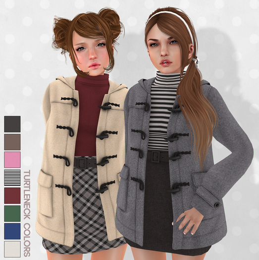 [MotiAme] Duffle Coat / Mini Wool Skirt - DEMO