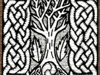 Celtic Rug, Black & White